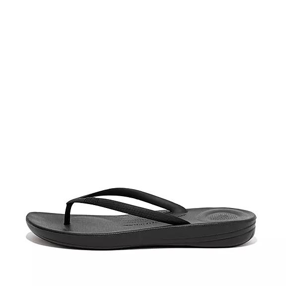 FitFlop Women's IQUSHION Ergonomic Flip Flops - Black (KIRWH-7384)